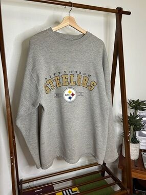 Vintage 2001 Pittsburgh Steelers Grey Pullover Crewneck Size XXL